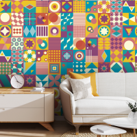 Adesivo Papel de Parede - Bauhaus Quadrados 2