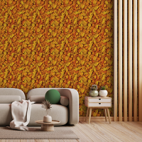 Adesivo Papel de Parede - Folhagem Dourado