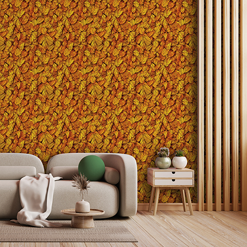 Adesivo Papel de Parede - Folhagem Dourado