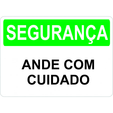 Placa Ande com Cuidado