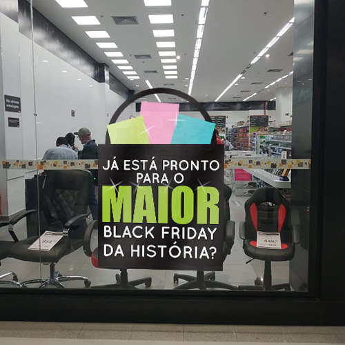 Adesivo de Vitrine - Black Friday - Pronto para a Maior 