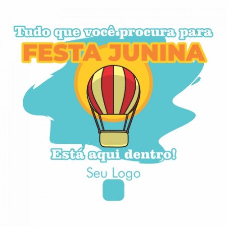 Adesivo de Vitrine - Festa Junina - Balão