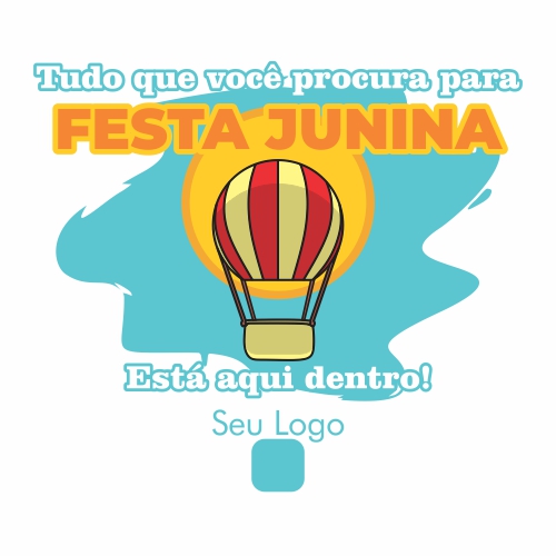 Adesivo de Vitrine - Festa Junina - Balão