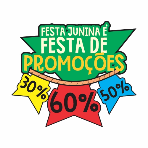 Adesivo de Vitrine - Festa Junina - Festa de Promoções