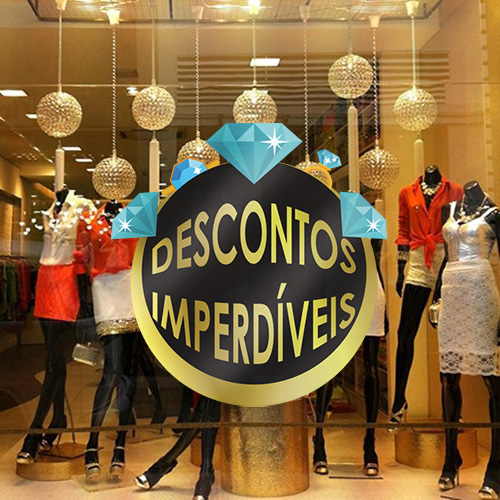 Adesivo de Vitrine - Desconto - Descontos Joias