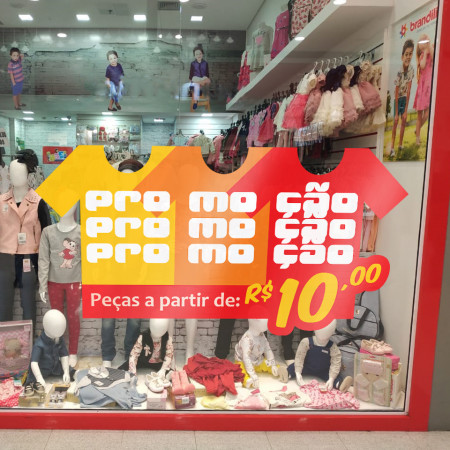 Adesivo de Vitrine - Promoção - Promoção Camisetas