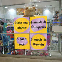 Adesivo de Vitrine - Infantil e Brinquedos - O mundo de Descontos