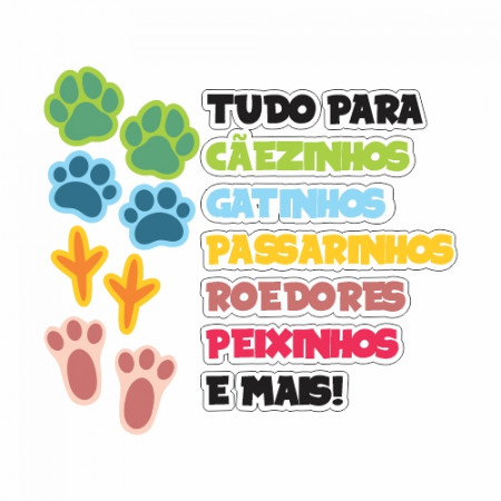 Adesivo de Vitrine - Pet Shop - Patinhas