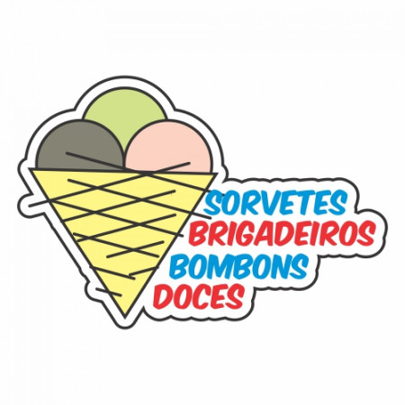 Adesivo de Vitrine - Alimentação - Sorvetes e Doces