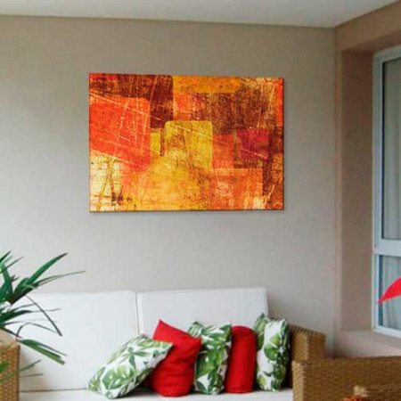 Quadrinho Decorativo - Abstrato terra laranja