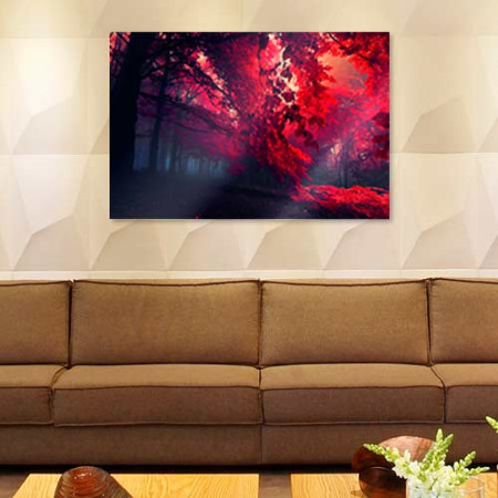 Quadro Decorativo - Ramos de floresta vermelha