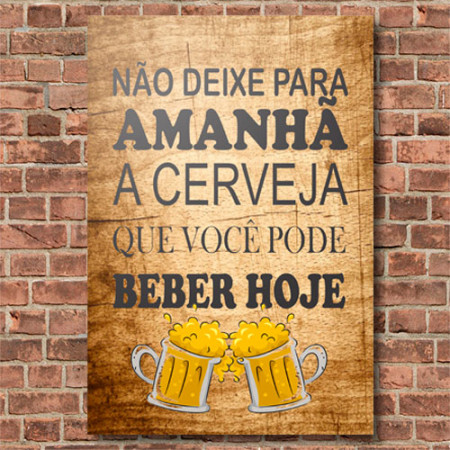 Quadrinho Decorativo - Beber Hoje