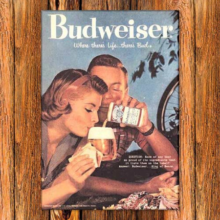 Quadro Decorativo -Budweiser vintage anos 40 