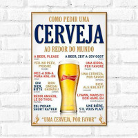 Quadro Decorativo -Como pedir cerveja