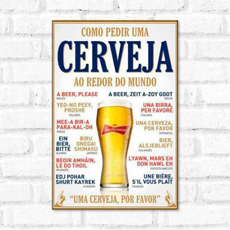 Quadro Decorativo -Como pedir cerveja