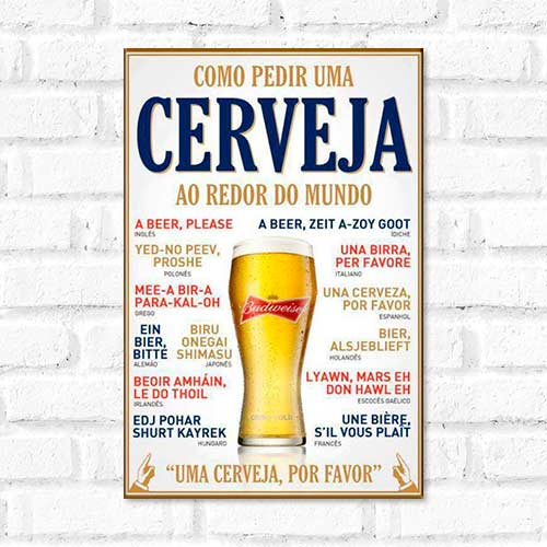 Quadro Decorativo -Como pedir cerveja