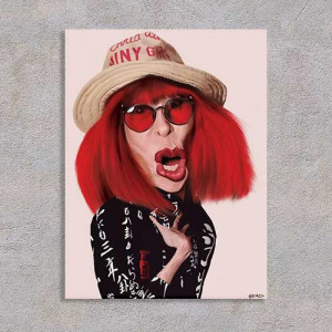Quadrinho Decorativo - Rita Lee caricatura