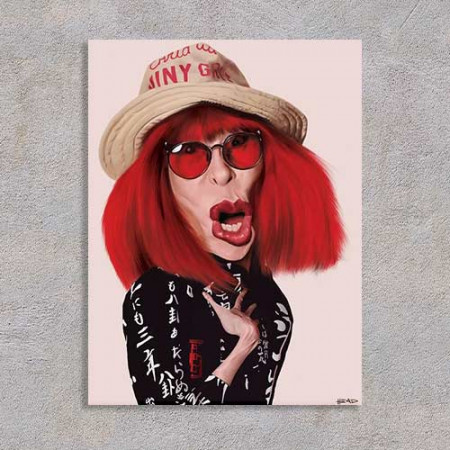 Quadrinho Decorativo - Rita Lee caricatura