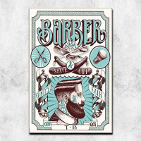Quadro Decorativo - Barbershop shave and cut
