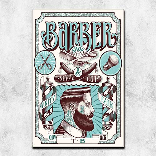 Quadro Decorativo - Barbershop shave and cut