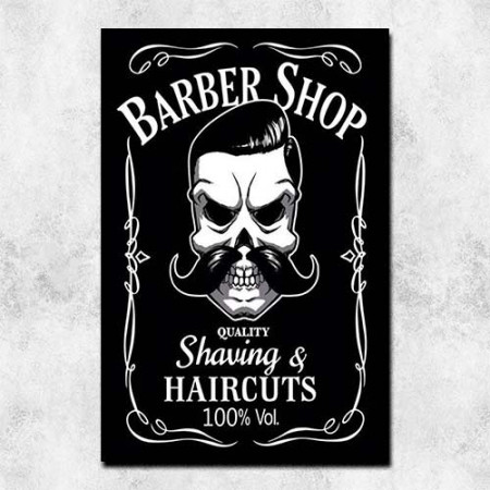 Quadro Decorativo - Barbershop Caveira Jack