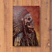 Quadrinho Decorativo - Caveira Indio