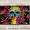 Quadro Decorativo - Barbershop caveira psicodélica 