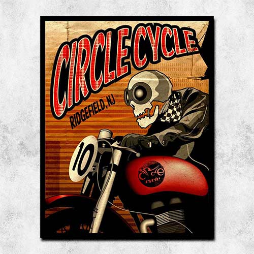 Quadro Decorativo - Barbershop circle cycle