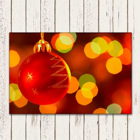 Quadro com fotos- Natal bola vermelha